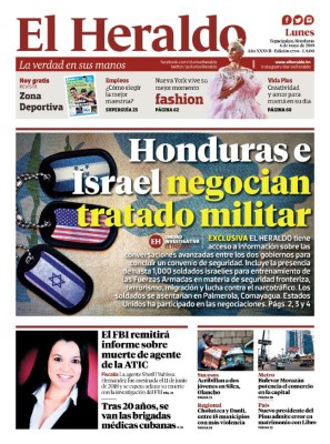 Honduras e Israel negocian tratado militar