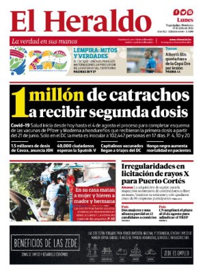 1 millón de catrachos a recibir segunda dosis