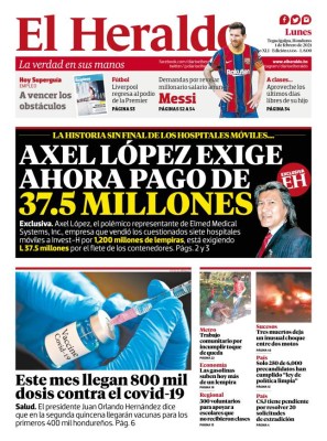 Axel López exige ahora pago de L 37.5 millones