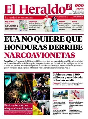 EUA no quiere que Honduras derribe narcoavionetas