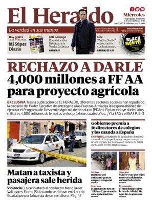 Rechazo a darle 4,000 millones a FF AA para proyecto agrícola