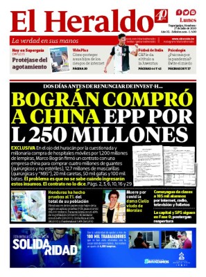 Bográn compró a China EPP por L 250 millones