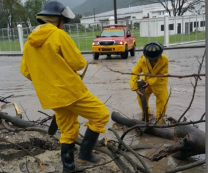 Inundaciones en la colonia Juan Orlando Henández del sector Boquitas y Morales de Choloma, en el norte de Honduras.
