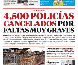 4,500 policías cancelados por faltas muy graves