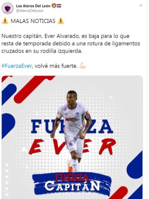 Las muestras de apoyo que ha recibido Ever Alvarado tras su lesión