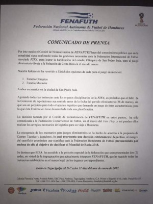 Oficial: La H jugará en San Pedro Sula ante Costa Rica