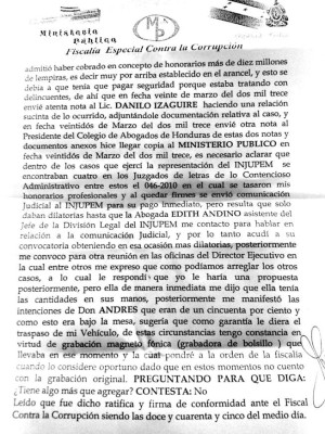 Andrés Torres propuso soborno a abogado