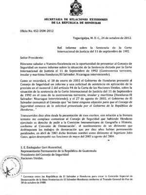 Honduras pide a ONU intervenir en Golfo