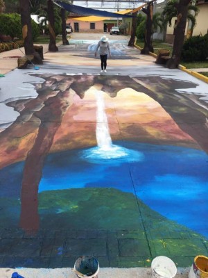 Pinturas 3D abren espacios en Comayagua