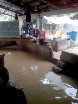 Daños por lluvias en oriente de Honduras
