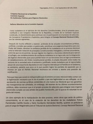 Maribel Espinoza renuncia como aspirante al CNE
