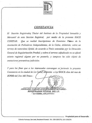 catastro informó que terreno privado era ejidal