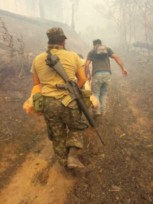 FOTOS: Devastador incedio forestal en Comayagua deja tres menores quemados
