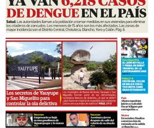 Ya van 6,218 casos de dengue en el país