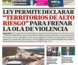 Ley permite declarar territorios de alto riesgo para frenar la ola de violencia