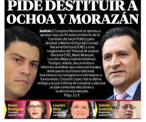 Comisión del CN pide destituir a Ochoa y Morazán