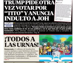 Trump pide otra vez votar por Tito y anuncia indulto a JOH