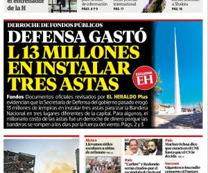 Defensa gastó L13 millones en instalar tres astas