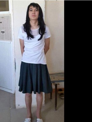 Se disfrazó de su novia