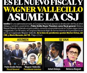 Pablo Emilio Reyes es el nuevo fiscal y Wagner Vallecillo asume la CSJ