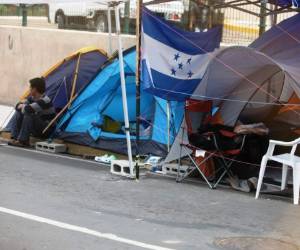 Las carpas de los huelguistas están instaladas en las afueras de Casa Presidencial.