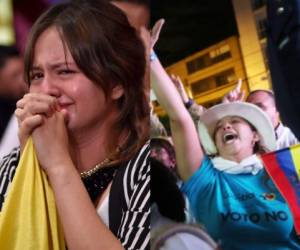 Mientras unos lloraban otros celebraban el triunfo del 'No' (Foto: AFP/ El Heraldo Honduras/ Noticias de Honduras)