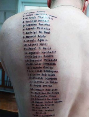 Increíble: Jugadores de Argentina y aficionados se tatúan la Copa América al ganarla