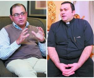 El pastor evangélico Alberto Solórzano y el sacerdote católico Carlo Magno.