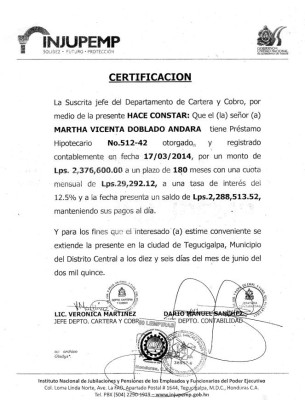 Doblado: En manos del MP y CNA informe sobre préstamo
