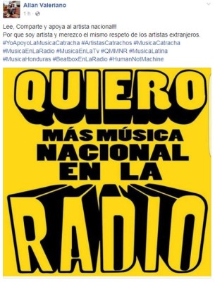 Artistas hondureños viralizan campaña 'Quiero más música nacional en la radio'
