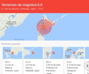 Imagen de la región afectada por el terremoto en Japón.