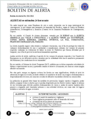 Honduras: Copeco extiende alertas en once departamentos por desplazamiento de onda tropical