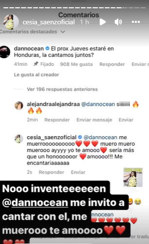 Danny Ocean reacciona a sencillo de Cesia Sáenz y la invita a cantar con él