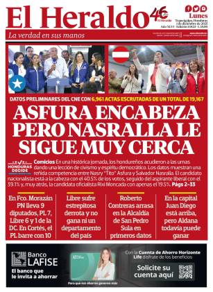 Asfura encabeza pero Nasralla le sigue muy cerca