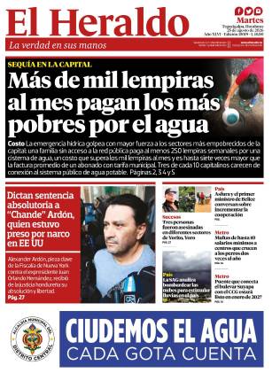 Más de mil lempiras al mes pagan los más pobres por el agua