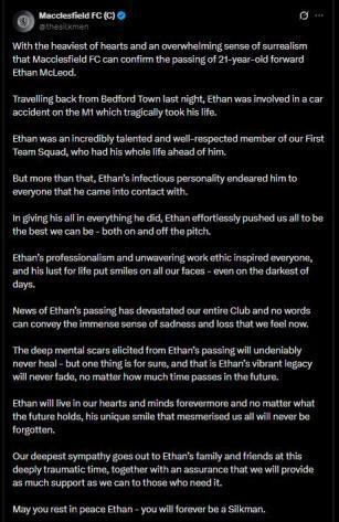 Futbolista muere en grave accidente de tránsito: Su equipo deja desgarrador mensaje