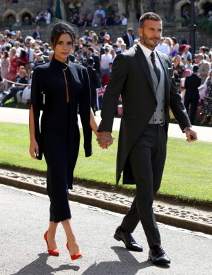 David y Victoria Beckham no decepcionan en la boda del príncipe Harry y Meghan