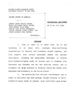 La acusación de Estados Unidos contra seis policías hondureños