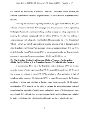 Narcos aseguran que financiaron campañas del Partido Nacional