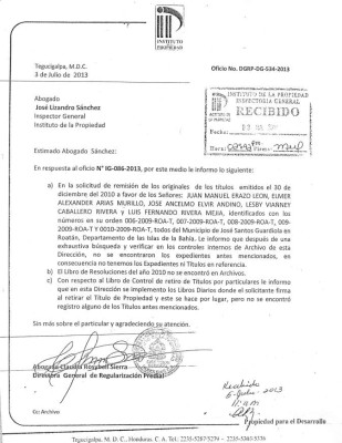 Irregular extensión de títulos en islas de la bahía