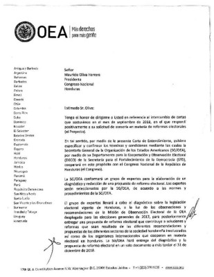 Convenio de apoyo para reformas políticas en Honduras
