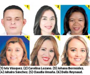 (1) Ivis Vásquez. (2) Carolina Lozano. (3) Johana Bermúdez. (4) Jahaira Sánchez. (5) Claudia Umaña. (6) Dalis Reynaud.
