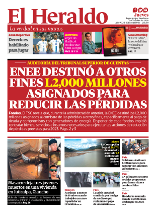 ENEE destinó a otros fines L2,000 millones asignados para reducir las pérdidas