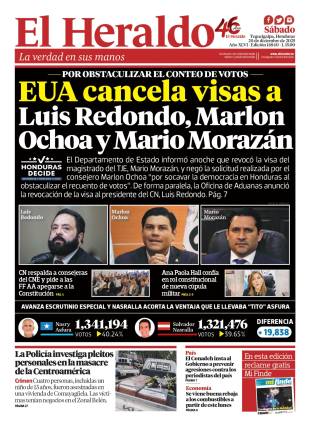 EUA cancela visas a Luis Redondo, Marlon Ochoa y Mario Morazán