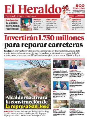 Invertirán L750 millones para reparar carreteras