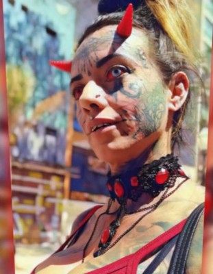 Las espeluznantes imágenes de Carol Praddo, 'la mujer diablo'&nbsp;&nbsp;