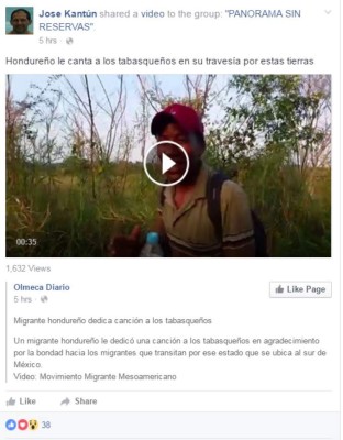 VIDEO: Migrante hondureño dedica una pegajosa canción a tabasqueños