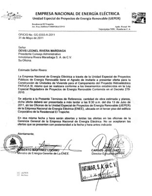 Luz verde en la Empresa Nacional de Energía Eléctrica (ENEE) para negocios con Los Cachiros