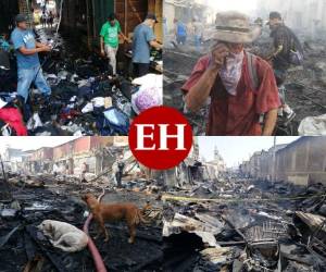 Negocios consumidos en su totalidad, desesperación y tristeza en los locatarios e incertidumbre en la economía de muchas familias fue lo que dejó un incendio de grandes proporciones que consumió más de 400 puesto en el mercado Colón de Comayagüela. Fotos: Estalin Irías/ EL HERALDO