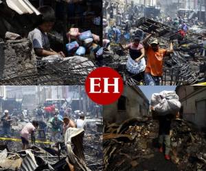 Cada año, un gran número de incendios se reportan en Honduras, principalmente en esta época del año, muchos de ellos ocurren en los mercados donde se concentran cientos de familias que dependen de las ventas diarias para subsistir. Esta mañana, un siniestro arrasó con varios puestos del mercado Colón, en Comayagüela. Fotos: Johny Magallanes/ EL HERALDO